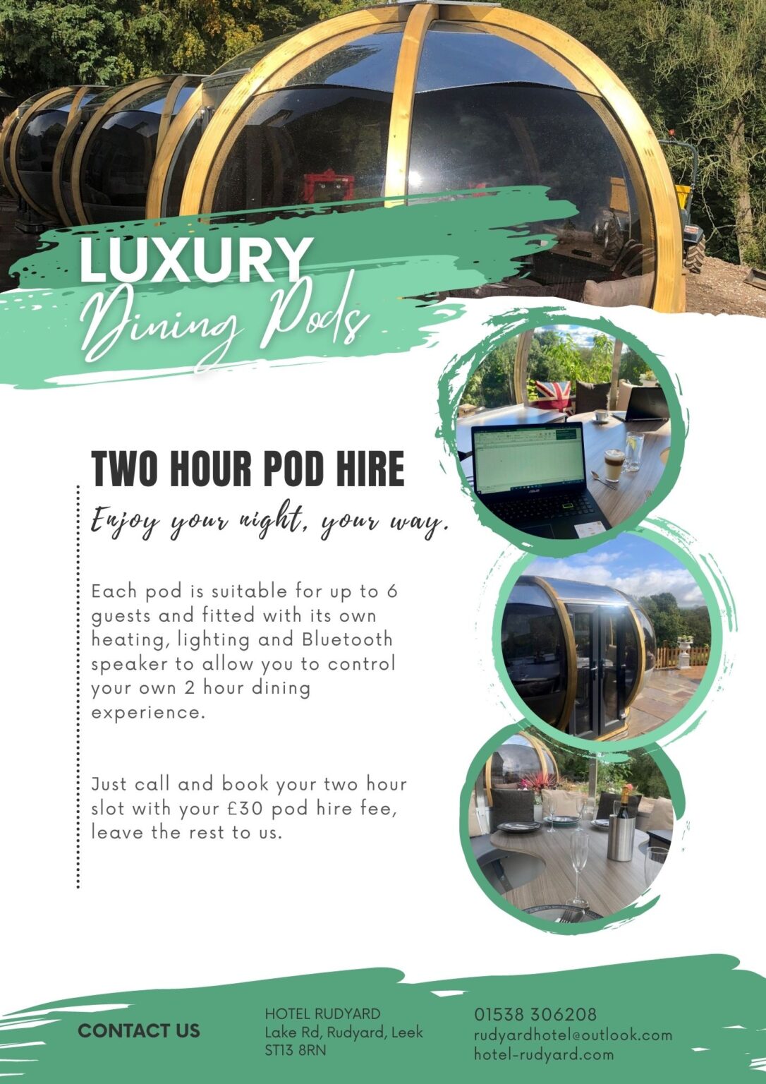 Dining Pods Hotel Rudyard